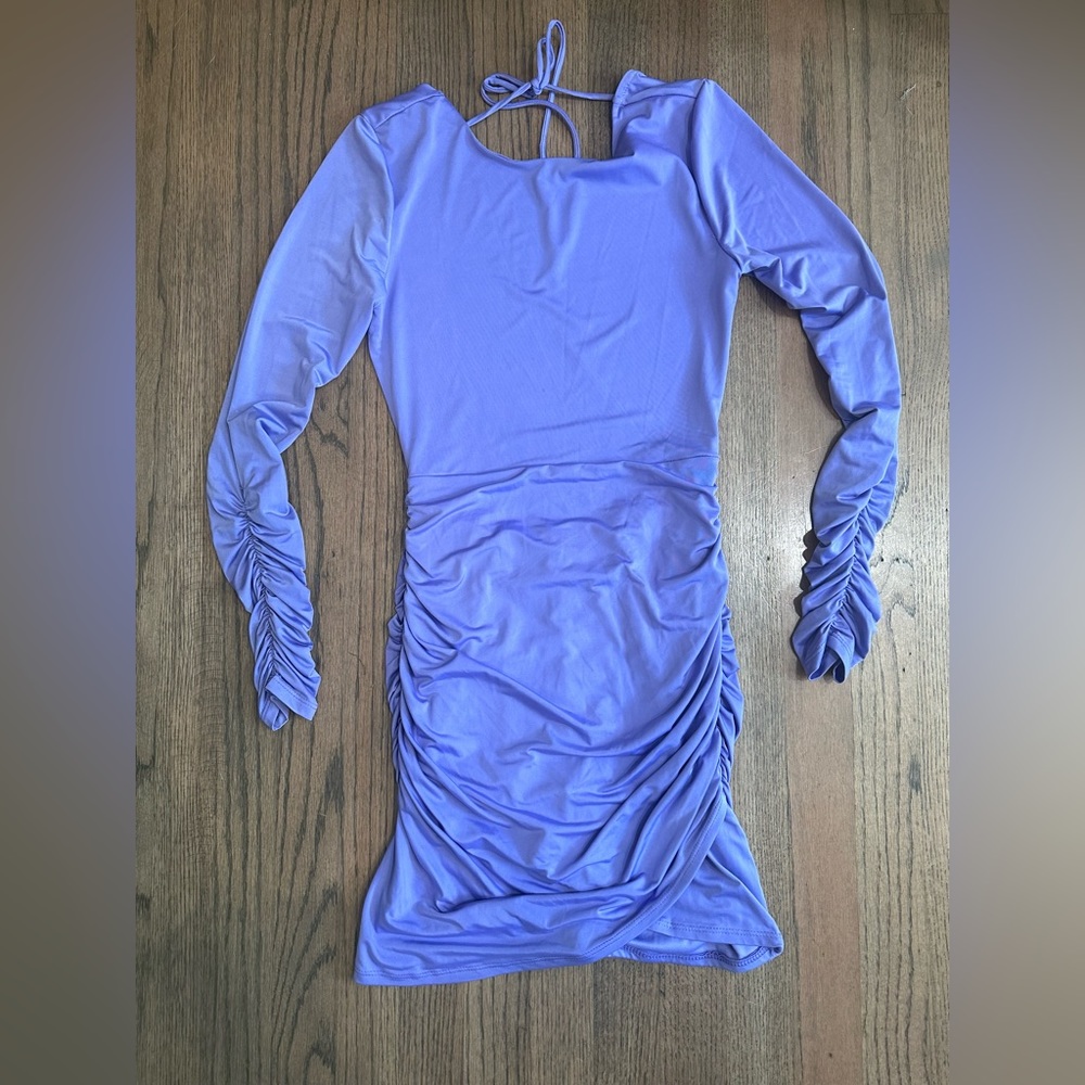 Lucy in the Sky Dress-Open Back-Long Sleeve-Lavender-Size Medium